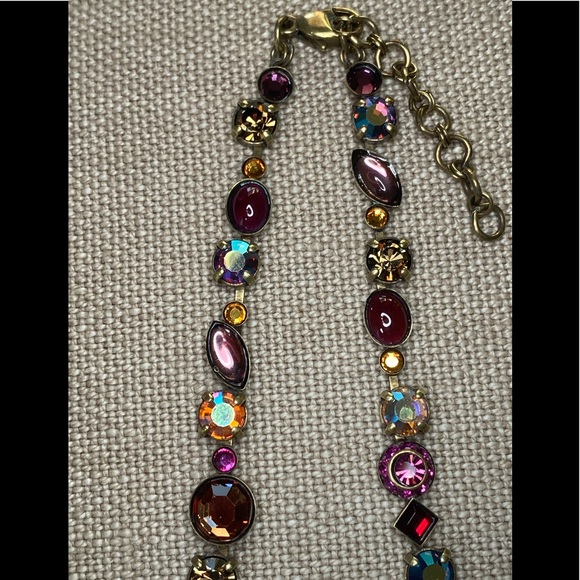 VTG Sorrelli Purple, Orange & Aurora Borealis Crystal Classic Line Necklace - Picture 10 of 16